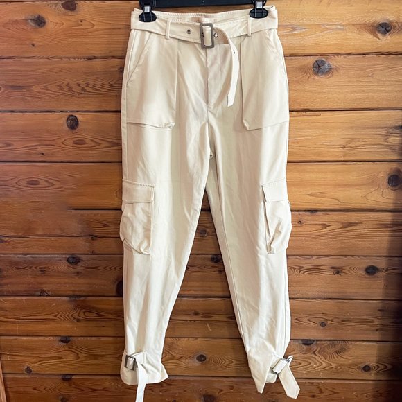 Choosy Cream Cargo Pants Size 4 - Picture 4 of 13